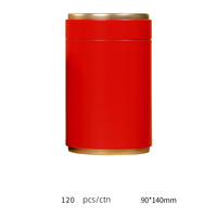 Boîte de rangement ronde en fer blanc 90*H140mm, multicolore, hermétique, pour thé en vrac, matcha, café en poudre