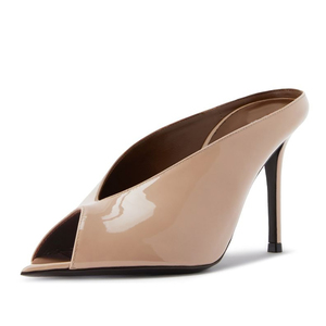 Sandali da Donna in Pelle Verniciata con Punta Aperta, Tacco a Spillo, Taglio a V, Minimalisti, Personalizzabili OEM - Product Image 5