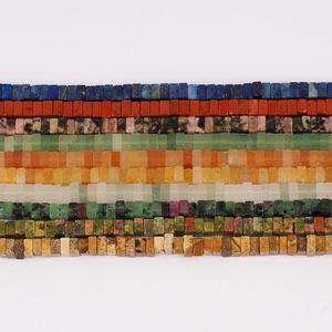 2x4mm Quadratische Rechteckige Lapislazuli-Achat-Amazonit-Steinperlen für DIY-Schmuckherstellung Armband & Halsketten-Zubehör - Product Image 3