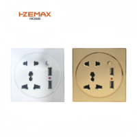 Stopkontak dinding rumah dengan port USB, soket ganda universal, 2 soket daya USB