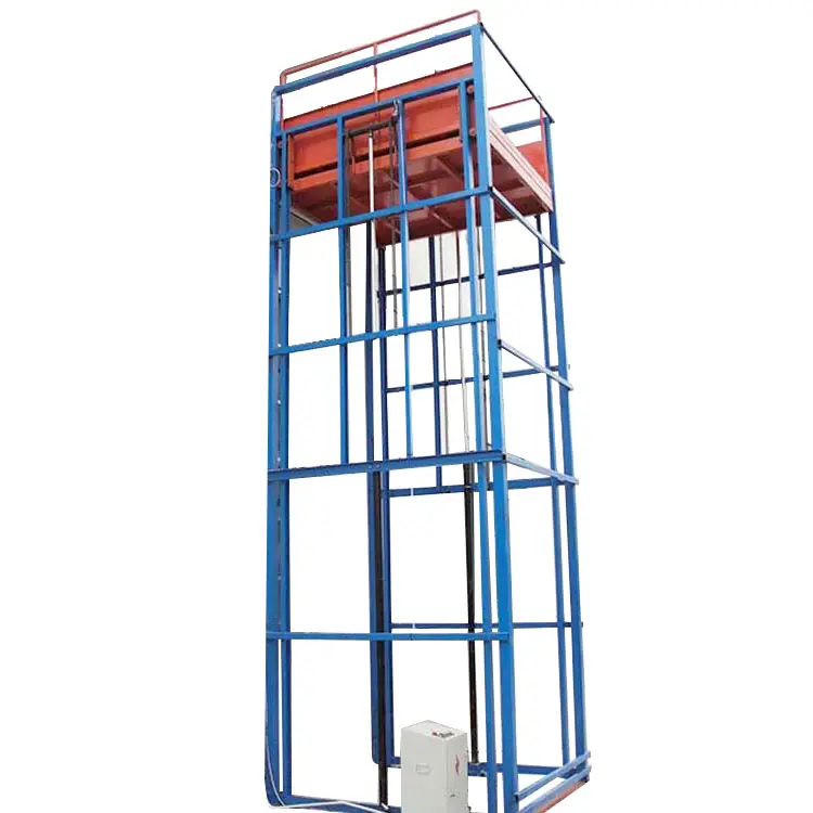 Strong Electric Cargo Lift Elevator or Hydraulic Rail Guide Cargo Lift Elevator