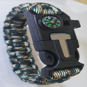 Di Vendita calda Su Ordinazione Gli Uomini del Cavo Del Braccialetto Con La Bussola di Campeggio Esterna Di <span class=keywords><strong>Sopravvivenza</strong></span> Di Emergenza Fuoco Flint Whistle - Product Image 6