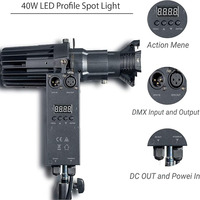 Projecteur Ellipsoidal LED 40W à Faisceau Fixe 2-en-1 Blanc Chaud et Froid pour Musées, Théâtres et Scènes
