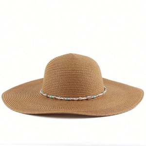 Nuevo Sombrero de Sol de Ala Ancha para Mujer, Visera de Papel, para Pesca, Casual, Viajes, Playa - Product Image 2