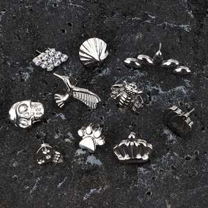 Gemi hazır küpe Labret dişsiz itme pimi burun halkaları <span class=keywords><strong>Implant</strong></span> sınıf ASTM F136 titanyum dudak Piercing takı toptan - Product Image 1