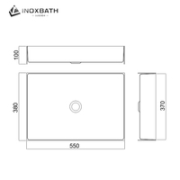 Lavabo de Baño Rectangular de Diseño Moderno, de Alta Calidad y Lujo, en Acero Inoxidable con Recubrimiento PVD, Programa OEM