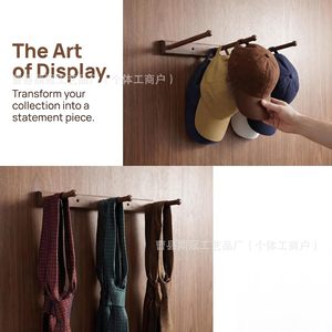 Wall Mounted Hat Rack With Three Rods For <b>Baseball</b> <b>Caps</b> And Key <b>Storage</b> Multi Hook Organizer For Entryway Or Closet Use - Product Image 4