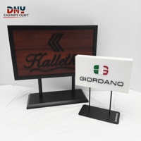 Signalétique de comptoir en bois personnalisée, idéale pour les magasins de détail, signalétique publicitaire double face avec logo, bloc POS