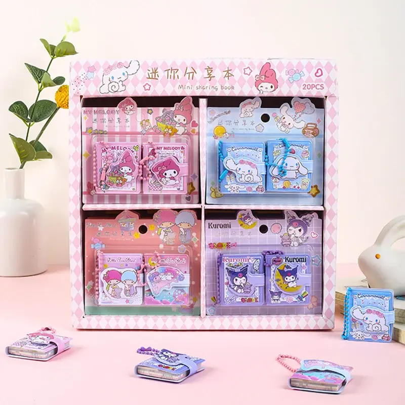 Sanrios Cinnamoroll Mini notebooklar 20 adet Portable mi taşınabilir not defteri günlük haftalık gündem planlayıcısı kırtasiye ofis okul malzemeleri