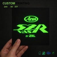 Étiquette adhésive en plastique pour casque de moto, autocollant lumineux, robuste, impression personnalisée, brillent dans la nuit, tendance, pièces