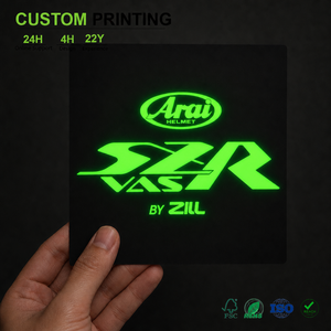 Stampa personalizzata forte autoadesivo Trendy Craft Deco Glow In Dark Light Up adesivo per etichette luminose In plastica per casco da <span class=keywords><strong>moto</strong></span> - Product Image 1
