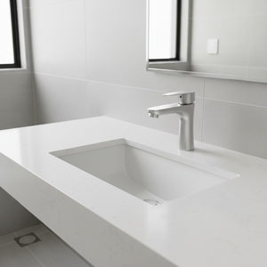 حنفية حمام عصرية من الفولاذ المقاوم للصدأ المصقول 201 مع مقبض واحد وصمام سيراميك لحوض الحمام - Product Image 1