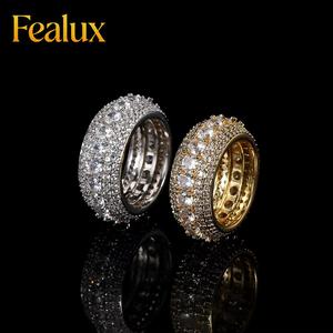 Nhẫn nam Fealux Hip Hop đính đá lấp lánh, bạc 925, kim cương Moissanite - Product Image 1