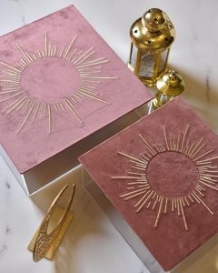 Caja de Regalo Personalizada para Dulces de Boda, Nueces, Pasteles, con Bordado de Sol en Terciopelo, para Barras de Chocolate, Dátiles y Galletas, para Invitados - Product Image 1