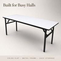 Table de restauration pliante rectangulaire, table pliable robuste avec structure en métal pour fêtes, buffets, événements, hôtels