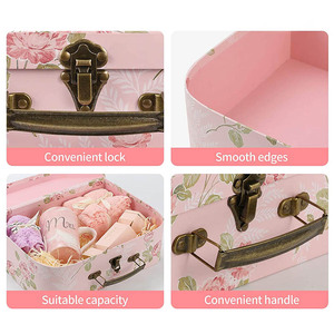 Scatola Regalo Ecologica a Forma di Valigia in Cartone con Logo Personalizzato e Manico, Piccola Scatola Vintage in Carta con Manico per <span class=keywords><strong>Regali</strong></span> - Product Image 5