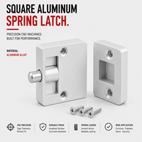 Loquet de porte automatique carré en alliage d'aluminium à ressort, quincaillerie usinée CNC
