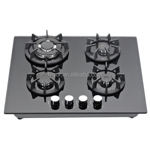 Table de cuisson encastrable 4 brûleurs en verre trempé gaz/électrique, allumage électronique, 24 pouces, cuisinière écoénergétique avec protection anti-extinction de flamme - Product Image 2