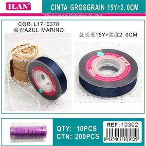 Nastro Grosgrain 15Y 2.0Cm Blu Navy Decorativo per Artigianato - Product Image 1