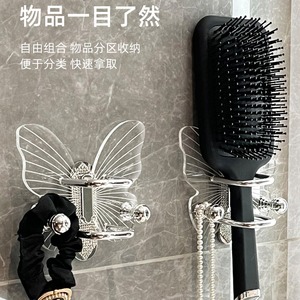 Acrylic Comb Holder Wall Mounted Hair Accessory Storage Hook For Bathroom Hair Tie Elastic Band Organizer - Product Image 4