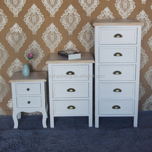 Armadio cassettiera bianca 6 cassetti Shabby Chic Vintage camera da letto blu Navy cassettiera - Product Image 4