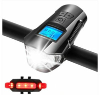 NOUVEAU Phare de vélo LED portable 350LM pour la conduite nocturne, puissant, étanche, rechargeable par USB, avec klaxon intégré, Code BR-TD32