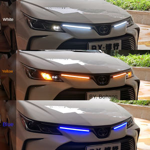 Brad 2Pcs Set Lampu LED Fleksibel untuk Mobil Sedan Putih Amber, Lampu DRL LED Sequential Flowing Daytime Running Light 12V Universal - Product Image 3