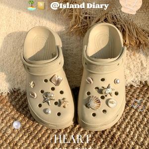 بالجملة زينات الأحذية المعدنية سلسلة المحيط قذائف طبيعية ومقابض مع ملحقات قابلة للفصل للأحذية Cro - Product Image 2