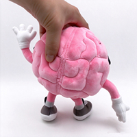 Peluche personnalisée en forme de cerveau, jouet en peluche doux en coton PP, figurine cérébrale amusante, cadeau fantaisie pour décoration de fête