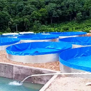 Multi Size 8 Foot Stock Tank Round Galvanized Trough Stock Tank For Backyard Swimming Pool/Water Storage