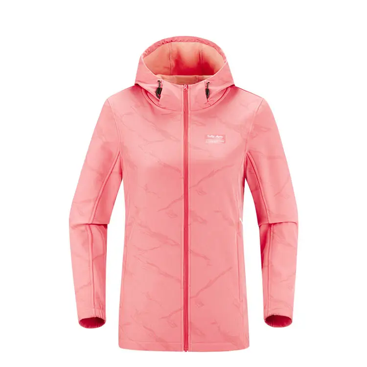 Women Wholesale Windbreaker Softshell Jacket Waterproof Outdoor Hiking Jacket Fashion Full Print Hoodie Jacket