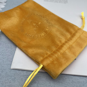 Pochette en velours jaune sur mesure, super douce et luxueuse, pour bijoux, avec cordon de serrage, sac de protection contre la poussière, emballage cadeau, sac cosmétique - Product Image 3