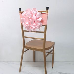Élégantes Nœuds <span class=keywords><strong>de</strong></span> <span class=keywords><strong>Chaise</strong></span> en Satin Grande Fleur pour <span class=keywords><strong>Mariage</strong></span>, Rubans <span class=keywords><strong>de</strong></span> <span class=keywords><strong>Chaise</strong></span> en Satin à Nouer, Ceintures <span class=keywords><strong>de</strong></span> Siège en Satin Grande Fleur - Product Image 5