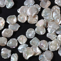 Perle d'eau douce naturelle baroque en forme de pétale de 14-15 mm de Zhuji, matériau en vrac pour accessoires de boucles d'oreilles et pendentifs DIY