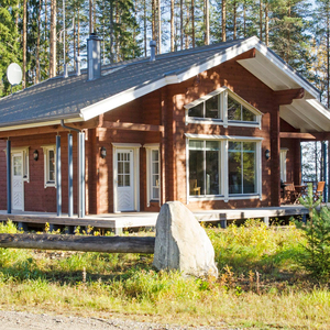 Red credar log cabin kits with SPF wooden prefab house