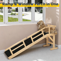Rampe réglable en bois pour animaux de compagnie (chiens et chats) avec barrières latérales, pente de 20 degrés pour canapé, lit et meubles d'intérieur, assemblage requis
