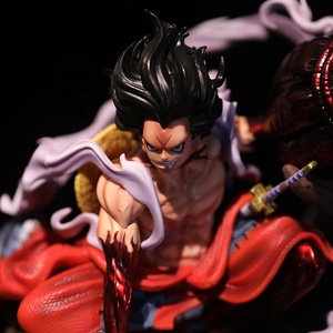 Figurine d'anime de haute qualité <span class=keywords><strong>One</strong></span> Pieces, figurine de <span class=keywords><strong>Luffy</strong></span>, <span class=keywords><strong>kimono</strong></span> GK, statue avec deux sculptures de tête, lumière LED, figurine d'action d'anime de 26 cm - Product Image 4