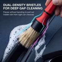 Brosse de nettoyage automobile ergonomique en caoutchouc et plastique XS-R01 avec poils de sanglier doux pour l'intérieur
