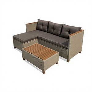 Ensemble de canapés modernes en rotin tressé, fabrication vietnamienne, best-seller, avec coussins en polyester KD, résistant aux intempéries, pour jardin, salon et cour. - Product Image 6