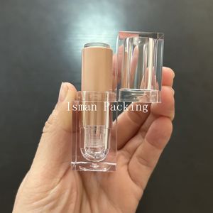ISMAN - Tubo de Lápiz Labial Cuadrado Transparente Esmerilado Naranja de Lujo, Venta al por Mayor, Etiqueta Privada, Estuche Vacío para Bálsamo Labial, Plástico, Nuevo - Product Image 5