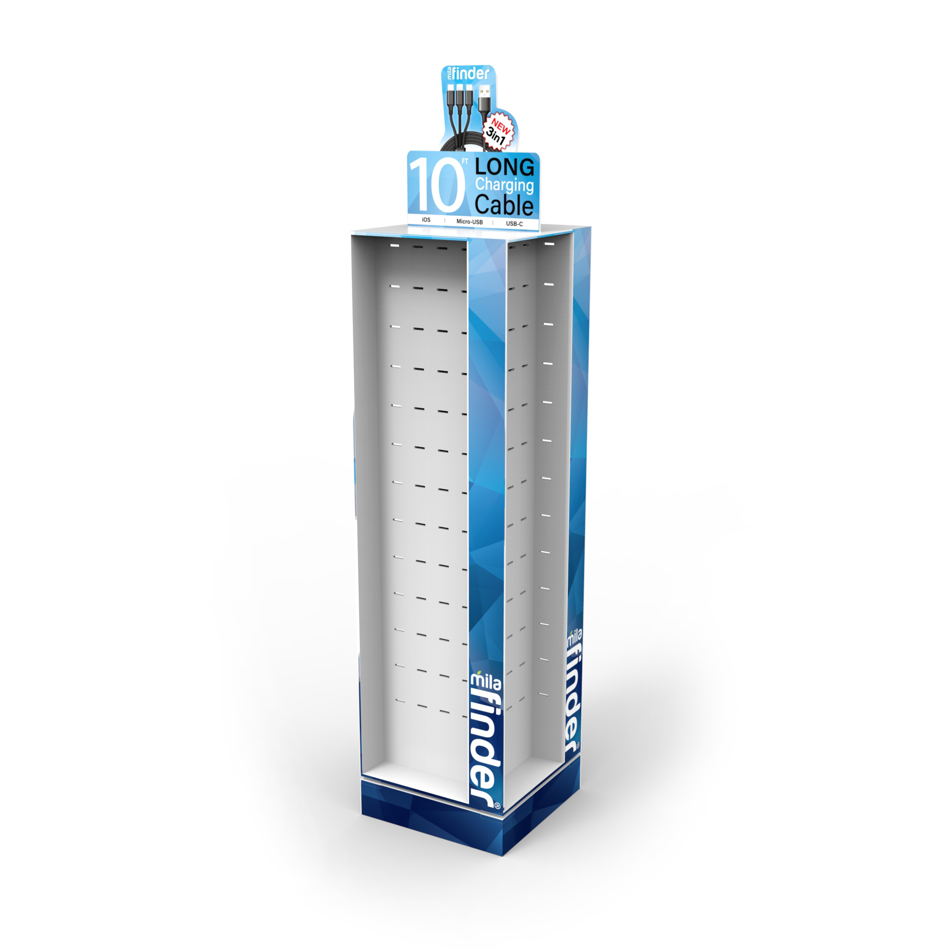 PVC Rotary Cellphone Charging Cable Display Stand for Stores — view 3
