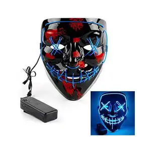 Nicro Halloween Party Cosplay Bloody Face Mask LED Scary Mask Halloween Decoration Costom Bulk Halloween Disposable Face Mask