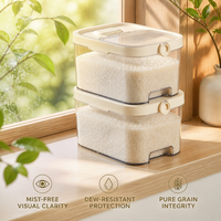 Boîte de rangement pour riz, en plastique alimentaire, anti-insectes, avec joint d'étanchéité, conteneur de cuisine à pression