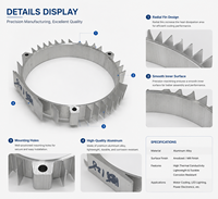 Dissipateur thermique rond anodisé sur mesure en aluminium extrudé CNC de précision pour radiateur, profil industriel de dissipation de chaleur