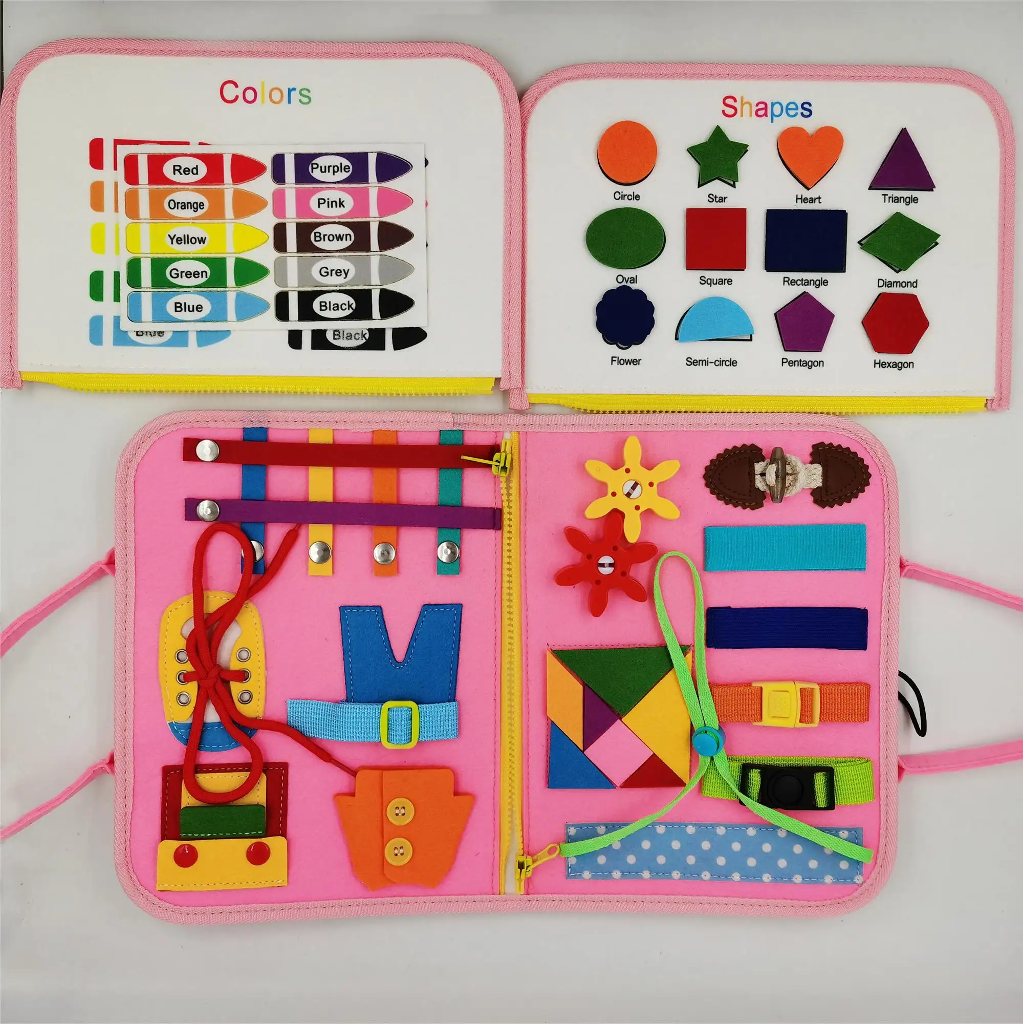 ET Entrega rápida Otros juguetes educativos Nuevo diseño Montessori Libro ocupado para niños Tablero ocupado de fieltro interactivo para niños pequeños