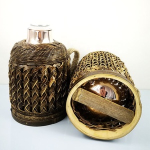 Bouilloire à eau chaude avec belle couverture à lattes de bambou noir Pot à eau bouillante portable avec couvercle - Product Image 3
