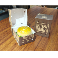 Boîte à hamburger de qualité supérieure, portable, facile à ouvrir, avec fermeture éclair recyclée, emballage alimentaire, logo personnalisé