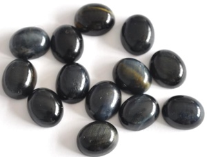 Lot de 5 cabochons ovales en œil de tigre noir 4x6mm pour la fabrication de bijoux, pierres à sertir, soldes en Inde - Product Image 5