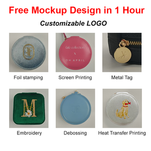 Wholesale Custom Logo Velvet Leather Mini Jewelry Ring <strong>Box</strong> Travel Portable <strong>Jewellery</strong> Earring Ring Organizer <strong>Women</strong> Gift Case - Product Image 6