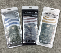 Sac d'emballage pour chaussettes en plastique transparent refermable avec logo personnalisé, en aluminium, avec fermeture éclair